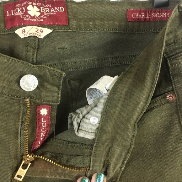 Lucky Brand Charlie Skinny Jeans Green Size 8 / 29 - Picture 4 of 6